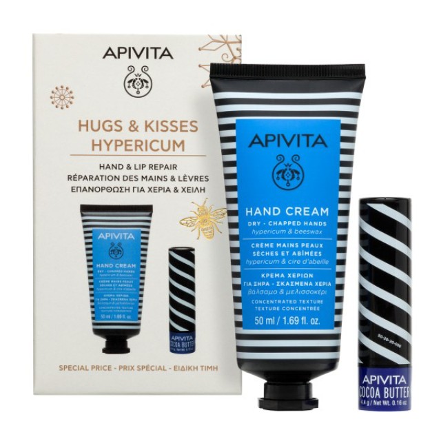 Apivita Promo Hand Cream Βάλσαμο & Μελισσοκέρι 50ml & Cocoa Butter Lip Balm 4.4g