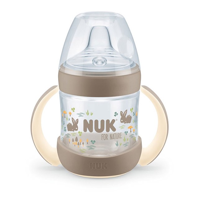 NUK - For Nature Μπιμπερό εκπαίδευσης με Δείκτη Ελέγχου Θερμοκρασίας Γκρί | 150ml