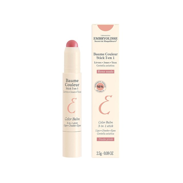 Embryolisse Color Balm 3-in-1 Stick Nude Pink Πολυχρηστικό Στικ Προσώπου για Χείλη, Ζυγωματικά & Βλέφαρα, 2,5g