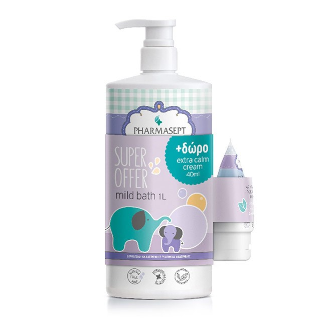 PHARMASEPT - TOL VELVET Baby Care Mild Bath (1lt) & Extra Calm Cream (40ml)