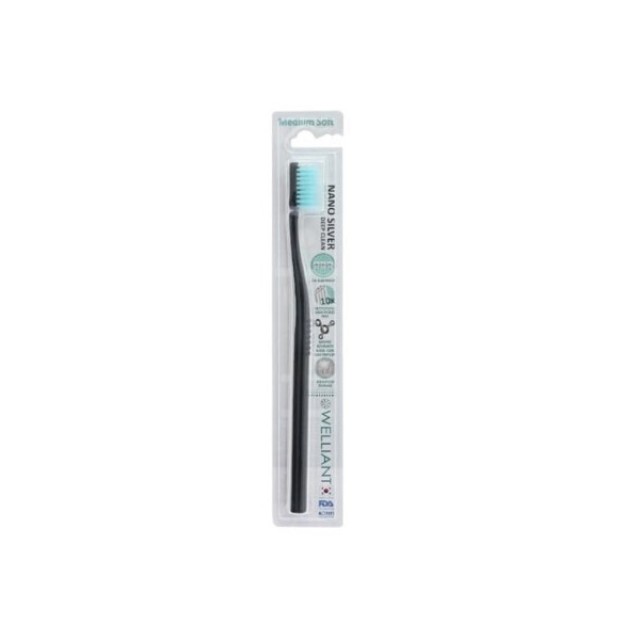 Welliant Nano Silver Deep Clean Οδοντόβουρτσα Medium Μαύρο
