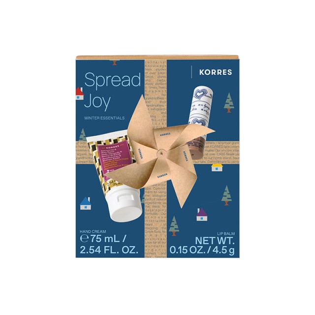 KORRES - Spread Joy Winter Essentials Nourishing Hand Cream Almond Oil & Shea Butter (75ml) & Lip Balm Cocoa Butter (4,5gr)