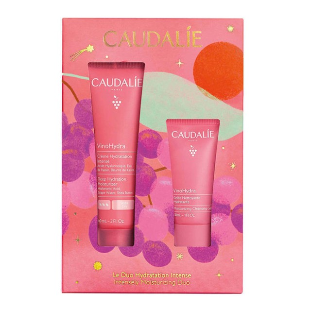 Caudalie Promo VinoHydra Moisturizing Cleansing Gel 30ml & Deep Hydration Moisturizer Dry Skin Cream 60ml