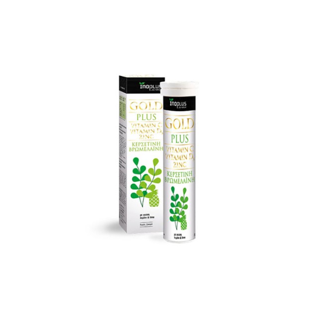 INOPLUS - Gold Plus Vitamin C & Vitamin D3 & Zinc Quercetin & Bromelain | 20eff