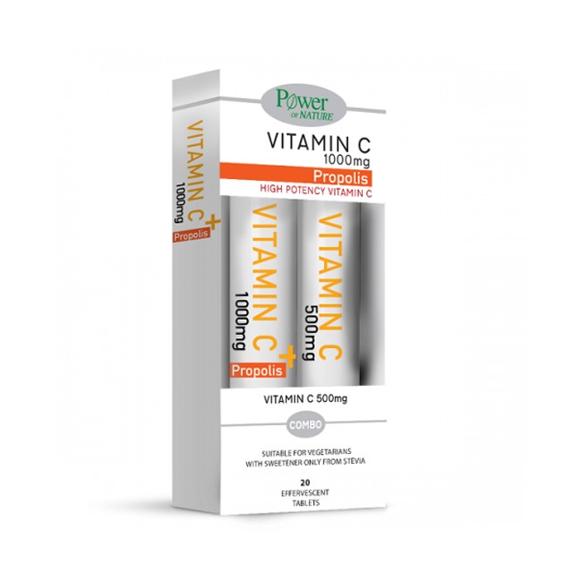 POWER OF NATURE - Promo Vitamin C 1000mg Plus Propolis  (20efftab) & Vitamin C 500mg (20efftab)