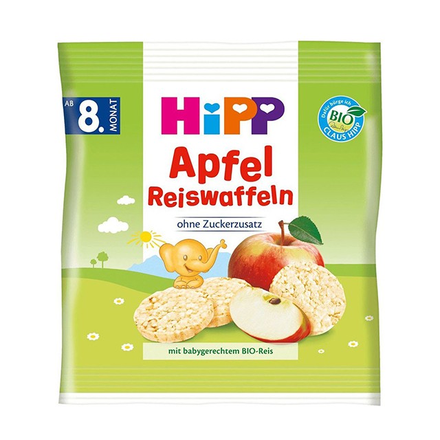 HIPP - Παιδικό Ρυζογκοφρετάκι Μήλου 30gr από τον 8ο μήνα  | 15τμχ