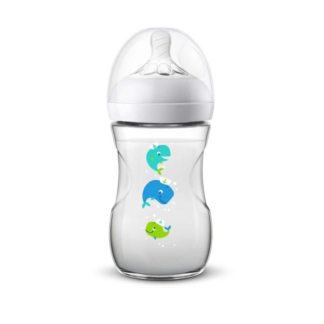 AVENT - Natural Πλαστικό Μπιμπερό 1m+ (SCF070/23) Φάλαινα | 260ml