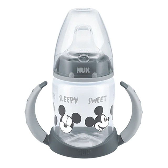 NUK - Disney Mickey Mouse First Choice Learner Bottle  Γκρι με ρύγχος σιλικόνης  6-18m (10.743.944) | 150 ml