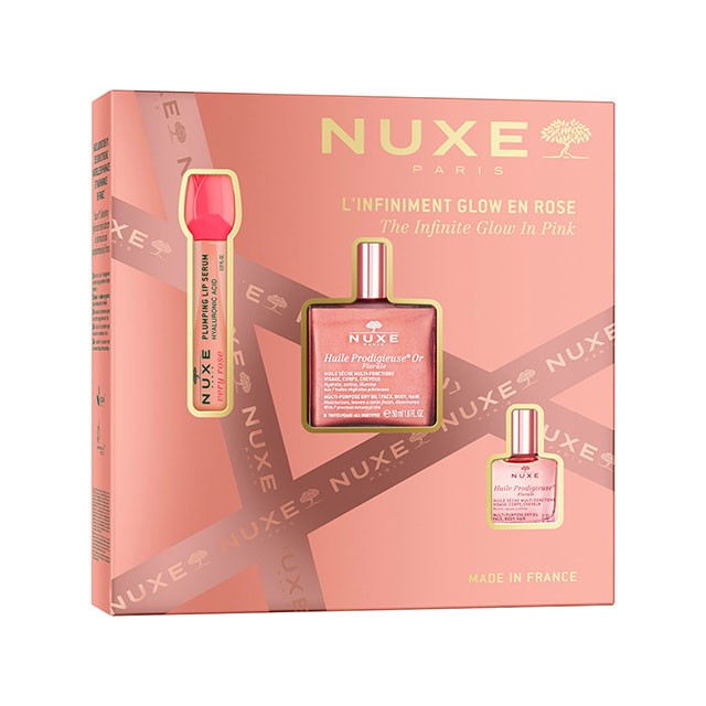 Nuxe Promo Xmas Set Glow In Pink Huile Prodigieuse Or Florale 50ml & Very Rose Plumpimg Lip Serum 8ml & Huile Prodigieuse Florale 10ml