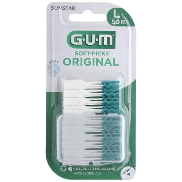 GUM - Soft Picks Original,Μεσοδόντιες Οδοντογλυφίδες Large σε χρώμα Πράσινο,50τμχ