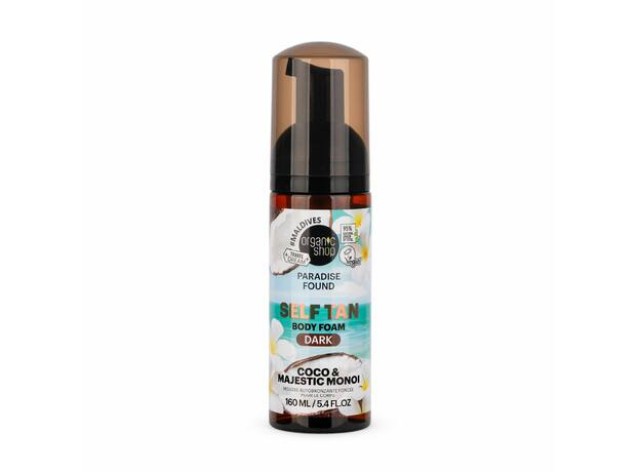 Organic Shop Αυτομαυριστικός Αφρός Σώματος, Paradise Found, Coco&Majestic Monoi Dark, 160ml