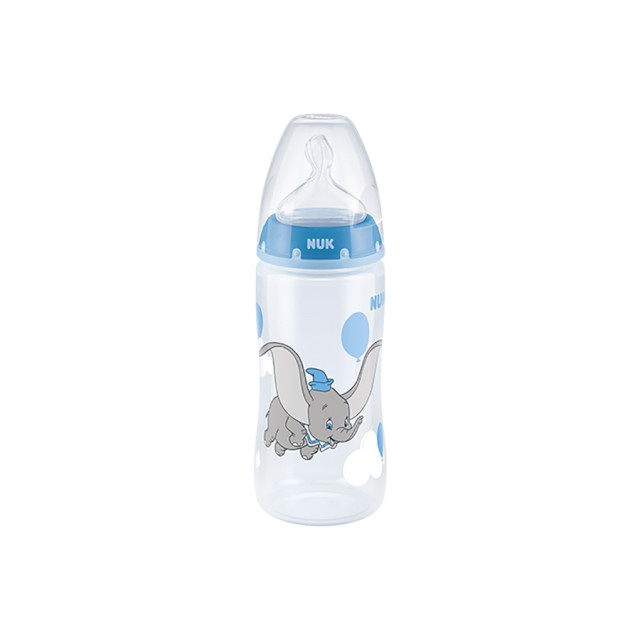 NUK - First Choice Plus Disney Classics Dumbo  Μπιμπερό με Θηλή Σιλικόνης 6-18m με Ένδειξη Θερμοκρασίας  (10.741.998) | 300ml 