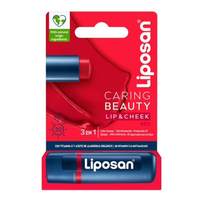 Liposan Caring Beauty Red Ενυδατικό Βάλσαμο Χειλιών SPF30, 4,8g