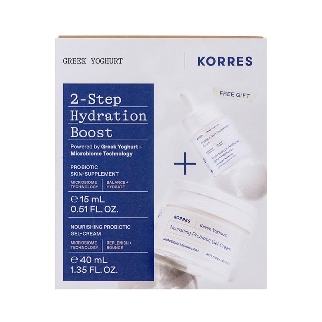 KORRES - Promo Greek Yoghurt 2-Step Hydration Boost Nourishing Probiotic Gel-Cream (40ml) & Probiotic Skin-Supplement Serum (15ml)
