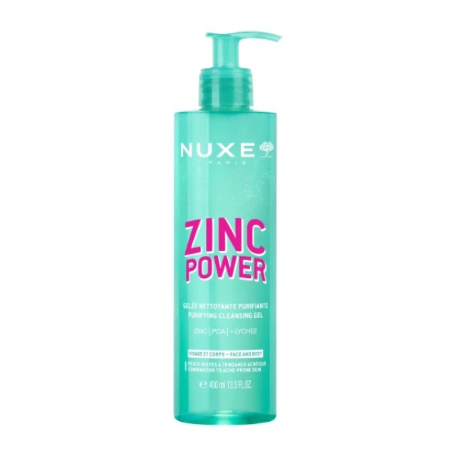 Nuxe Zinc Power Purifying Cleansing Τζελ Καθαρισμού κατά των Ατελειών, 400ml