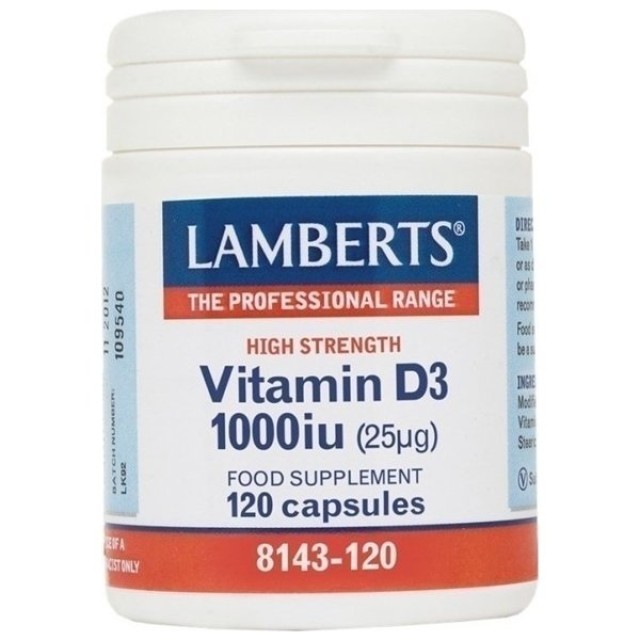 LAMBERTS - Vitamin D3 1000 IU 25μg | 120caps