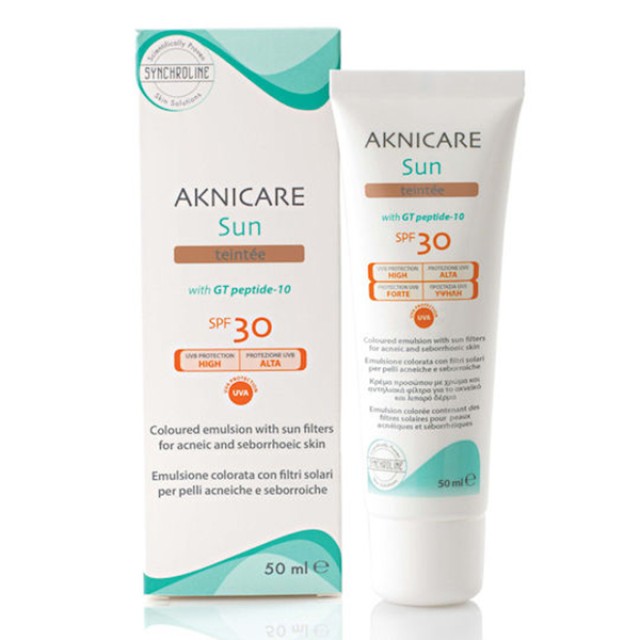 Synchroline Aknicare Sun Teinteé SPF30 Αντηλιακή Προσώπου με Χρώμα για Λιπαρό/Ακνεικό Δέρμα 50ml