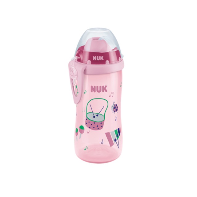 NUK - Flexi Cup Παγουράκι με καλαμάκι Soft Ροζ 12m+ (10.527.312) | 300 ml 