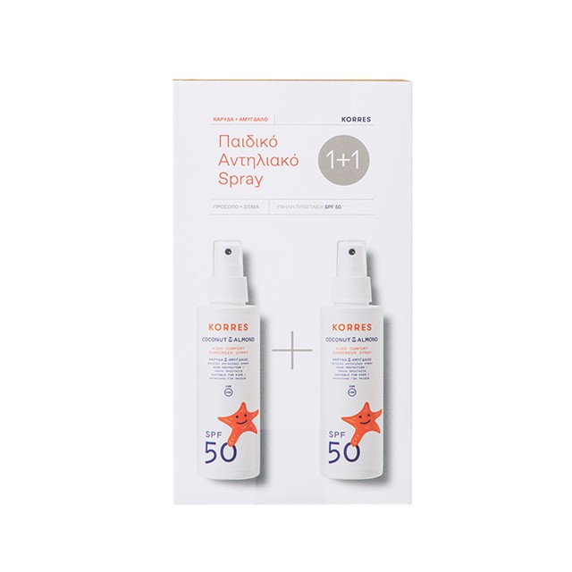 KORRES - Coconut & Almond Kids Comfort Sunscreen Spray SPF50 | 2x150ml