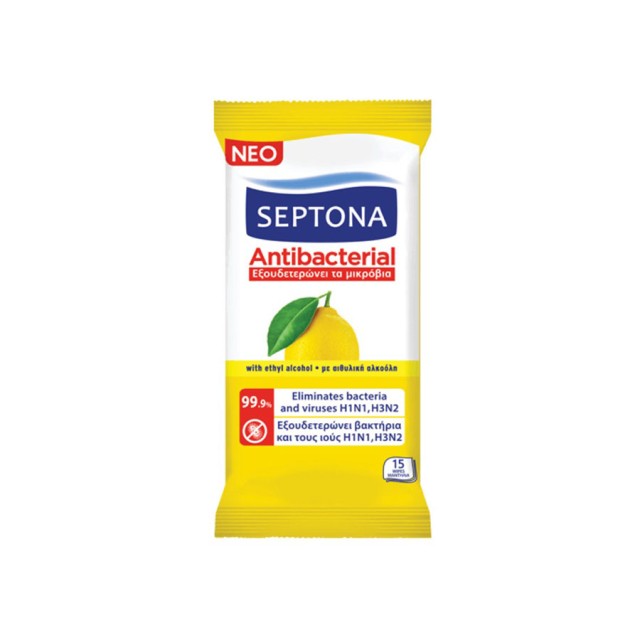 SEPTONA - Antibacterial Hand Wipes Lemon | 15wipes