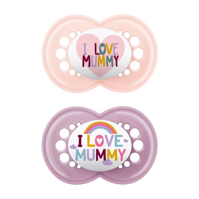MAM -  Ι Love Mummy & Daddy Πιπίλα Σιλικόνης 16m+ Girl (265SG1) | 2τμχ