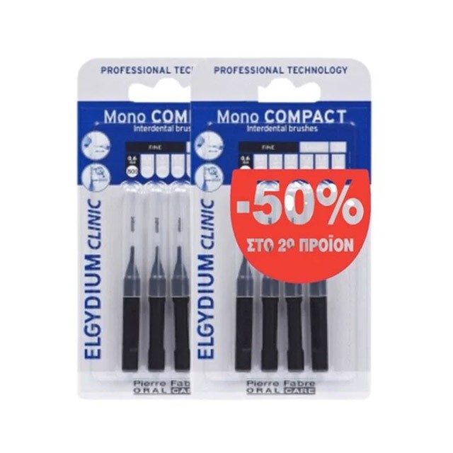 ELGYDIUM - Clinic Mono Compact Interdental Brushes Black 0.35mm | 2x4τεμ