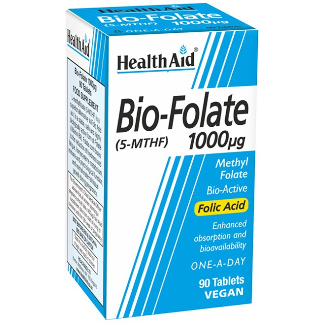 Health Aid Bio-Folate 1000μg, 90 Tablets