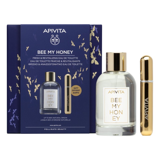 APIVITA - Set Bee My Honey Eau De Toilette (100ml) & ΔΩΡΟ Επαναγεμιζόμενο Σπρέι Αρώματος (8ml)
