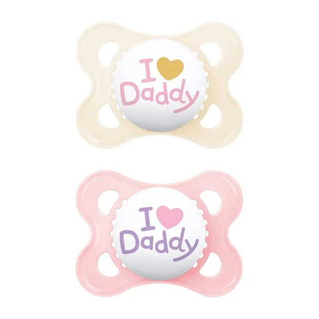 MAM - Ι Love Mummy & Daddy Πιπίλα Σιλικόνης 2-6m Girl (115SG2) | 2τμχ