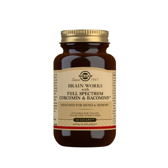 SOLGAR - Brain Works with Full Spectrum Curcumin & Bacomind | 60licaps