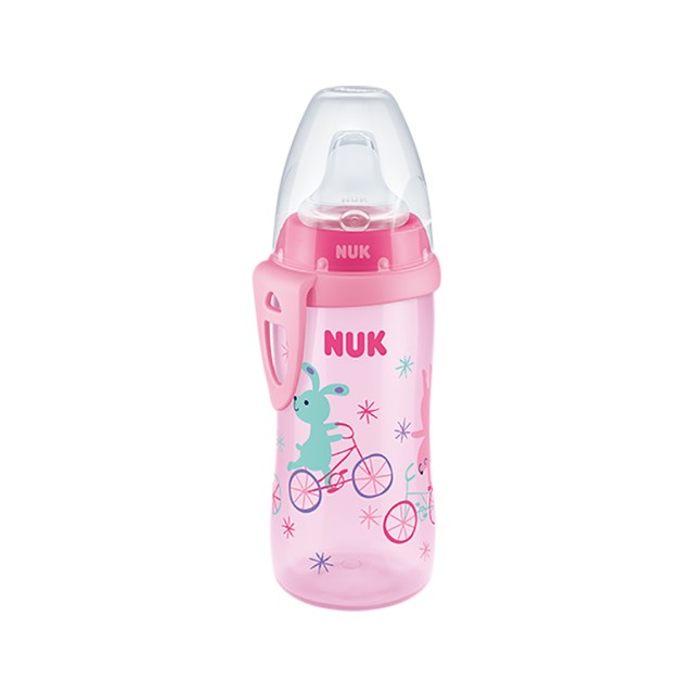 NUK - First Choice Active Cup  Παγουράκι Ροζ με ρύγχος σιλικόνης 12m+ (10.527.315)| 300 ml