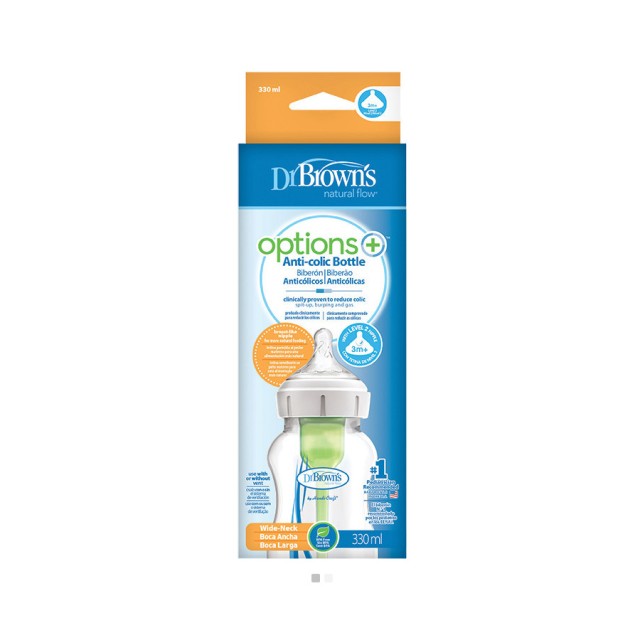 DR.BROWNS - Μπιμπερό πλαστικό Options+  Anti-colic Green | 330ml