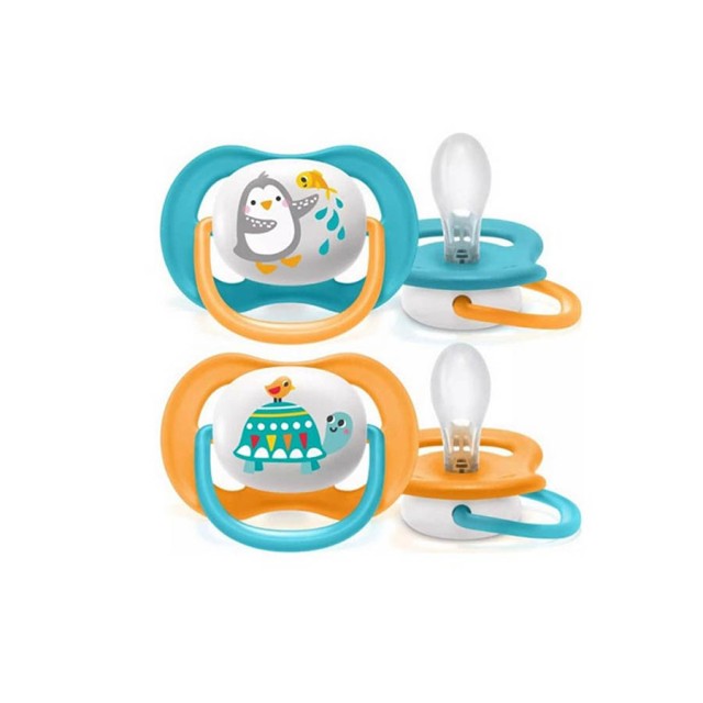 AVENT - Ultra Air Happy I Love Pappa Πιπίλα Σιλικόνης Μπλε-Γαλάζιο  6-18m+ (SCF080/03) | 2τμχ