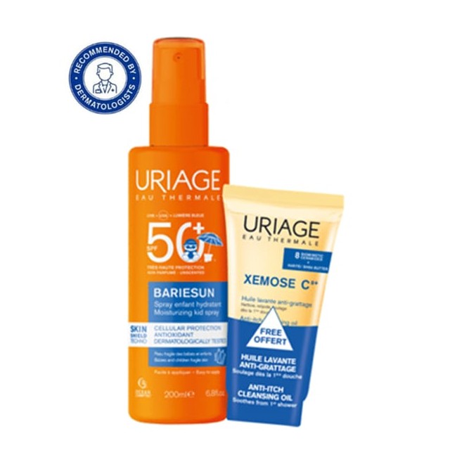 Uriage Promo Bariesun Spray SPF50+ Αδιάβροχο Παιδικό Αντηλιακό 200ml + Xemose Cleansing Soothing Oil Καταπραϋντικό Λάδι Καθαρισμού 50ml