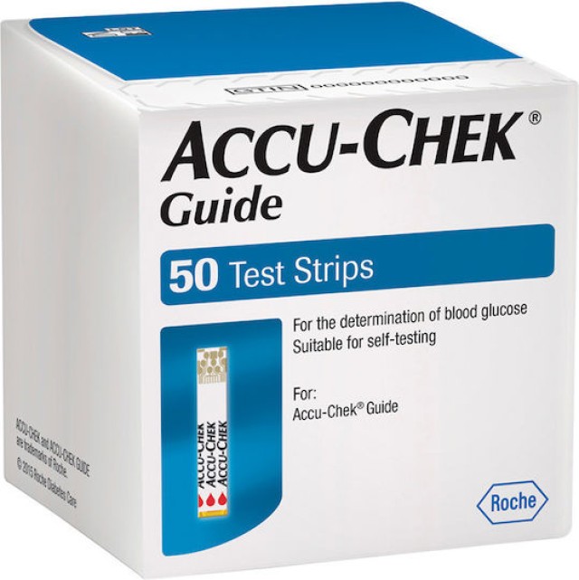 Accu chek Guide Test Strip, Ταινίες Μέτρησης Σακχάρου, 50 Τεμάχια