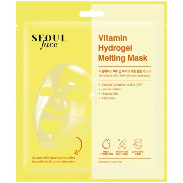 Dermal Seoul Face Vitamin Hydrogel Melting Mask Μάσκα Προσώπου για Λάμψη 1τμχ