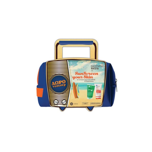 PANTHENOL Extra - SunScreen Your Skin Sun Care Face & Body Milk SPF30 (150ml) & Aloe Vera Gel (150ml) & Δώρο νεσεσέρ