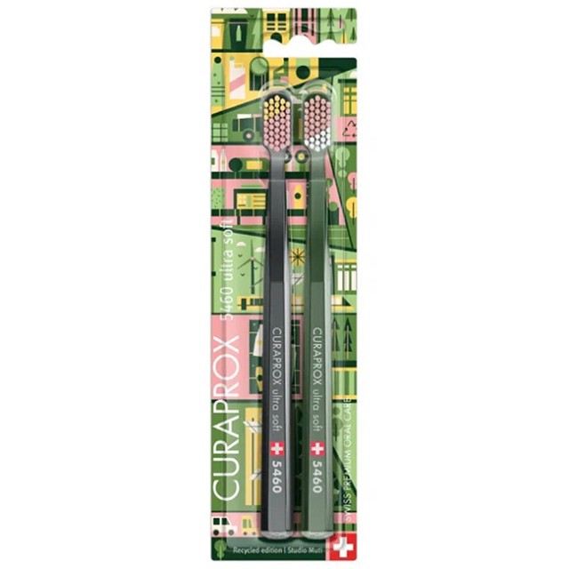 Curaprox 5460 Ultra Soft Toothbrush Μαλακή Οδοντόβουρτσα Ενηλίκων, 2τεμ