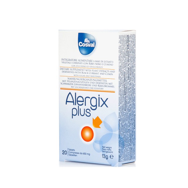 Cosval Alergix Plus Συμπλήρωμα Διατροφής για Ενδυνάμωση Ανοσοποιητικού & Αντιμετώπιση Αλλεργιών, 20 tabs