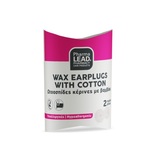 Pharmalead Wax Earplugs with Cotton Ωτοασπίδες Kέρινες με Bαμβάκι 2τμχ