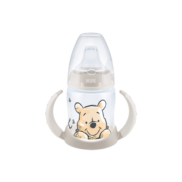 NUK - First Choice Disney Winnie the Pooh Εκπαιδευτικό Μπιμπερό Με Δείκτη Ελέγχου Θερμοκρασίας 6-18m Γκρι (10.527.756) | 150ml