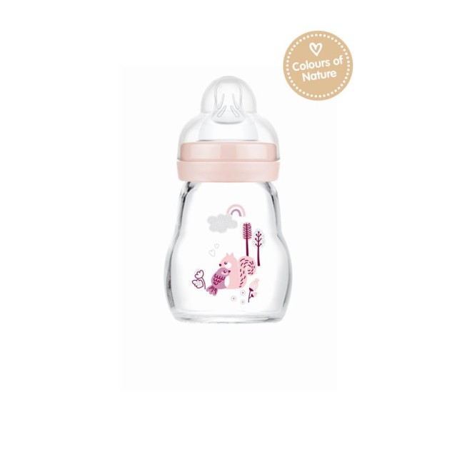 MAM - Feel Good Γυάλινο Μπιμπερό Colours Of Nature 0m+ Girl (372SG) | 170ml