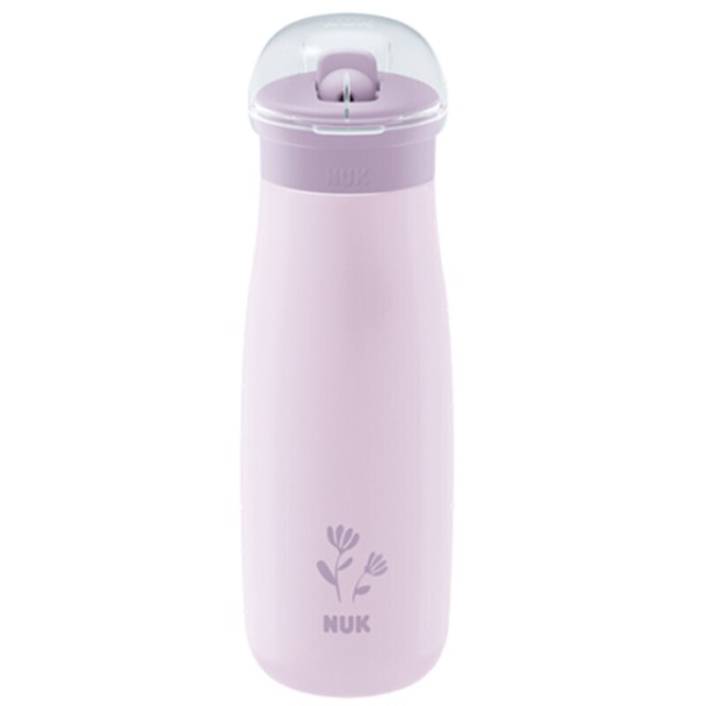 Nuk Mini-me Flip 2 1 Παγουράκι Ανοξείδωτο Ατσάλι Ρύχγος 12+ Μηνών Λιλά 500ml