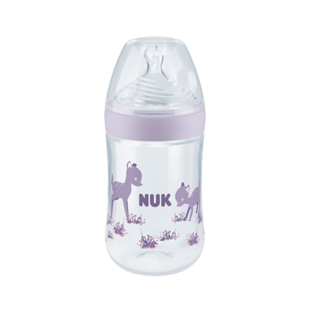 NUK - Nature Sense Μπιμπερό Ροζ με θηλή σιλικόνης Even Softer Medium (10.741.011) | 260ml