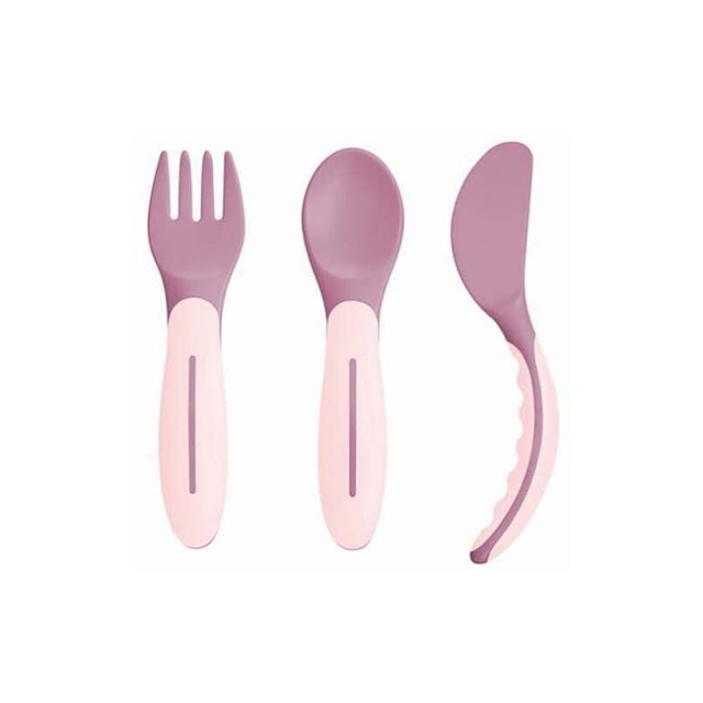 Mam Σετ Βρεφικά Μαχαιροπίρουνα Baby’s Cutlery Ροζ 3τμχ