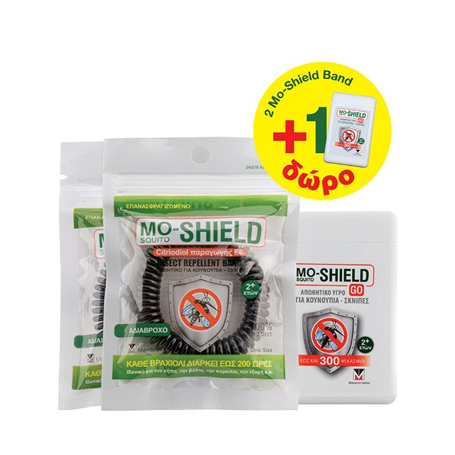 MENARINI - Mo-Shield Μαύρο (2τμχ) & Mo-Shield Go Απωθητικό Υγρό για Κουνούπια & Σκνίπες (17ml)