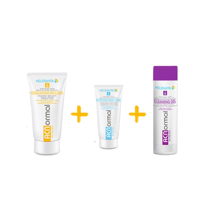 HELENVITA - ACNormal Rebalancing Emulsion (60ml) & Δώρο ACNormal Cleansing Gel (50ml) & ACNormal Purifying Facial Μask (20ml)