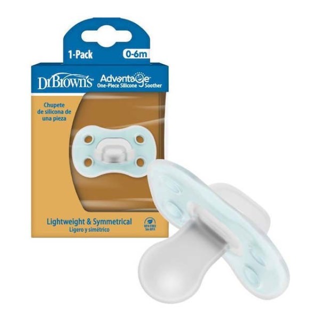 Dr.Brown’s Advantage Σιλικονούχα Πιπίλα Για 0-6 Μηνών Αγόρι 1 τεμάχιο