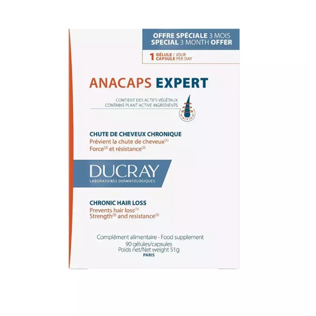 Ducray Anacaps Expert Συμπλήρωμα Διατροφής για τη Χρόνια Τριχόπτωση 90 κάψουλες