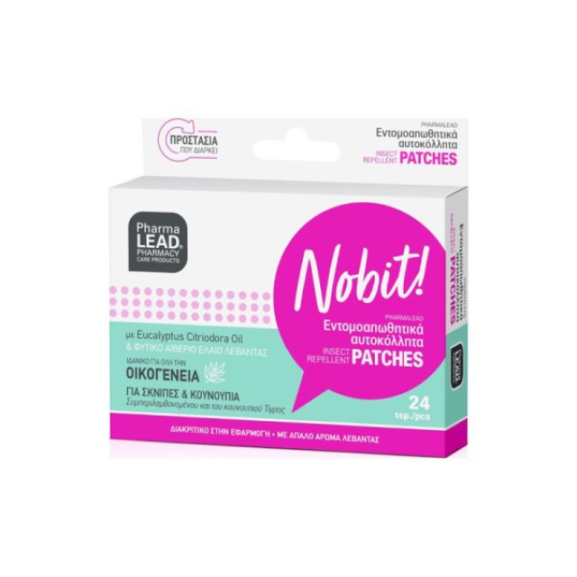 PharmaLead - Nobit! Εντομοαπωθητικά Αυτοκόλλητα για Σκνίπες & Κουνούπια ,24τμχ